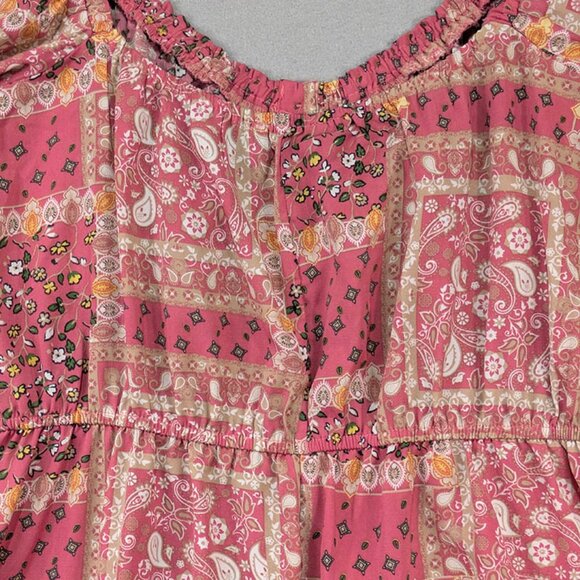 Trixxi Mini Dress Womens M Pink Milkmaid Cottagecore Patchwork Y2K 90s Revival - Picture 5 of 11